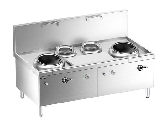qualità  Floor Chinese Induction  Double-wok  and Double Bain Marie  Stove with Cabinet fabbrica